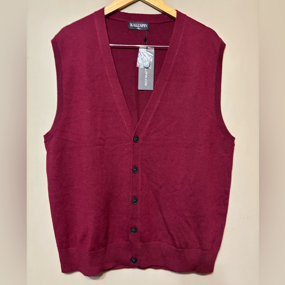 KALLSPIN NWT Cashmere Wool Blend Sweater Vest, Unisex - Picture 2 of 6